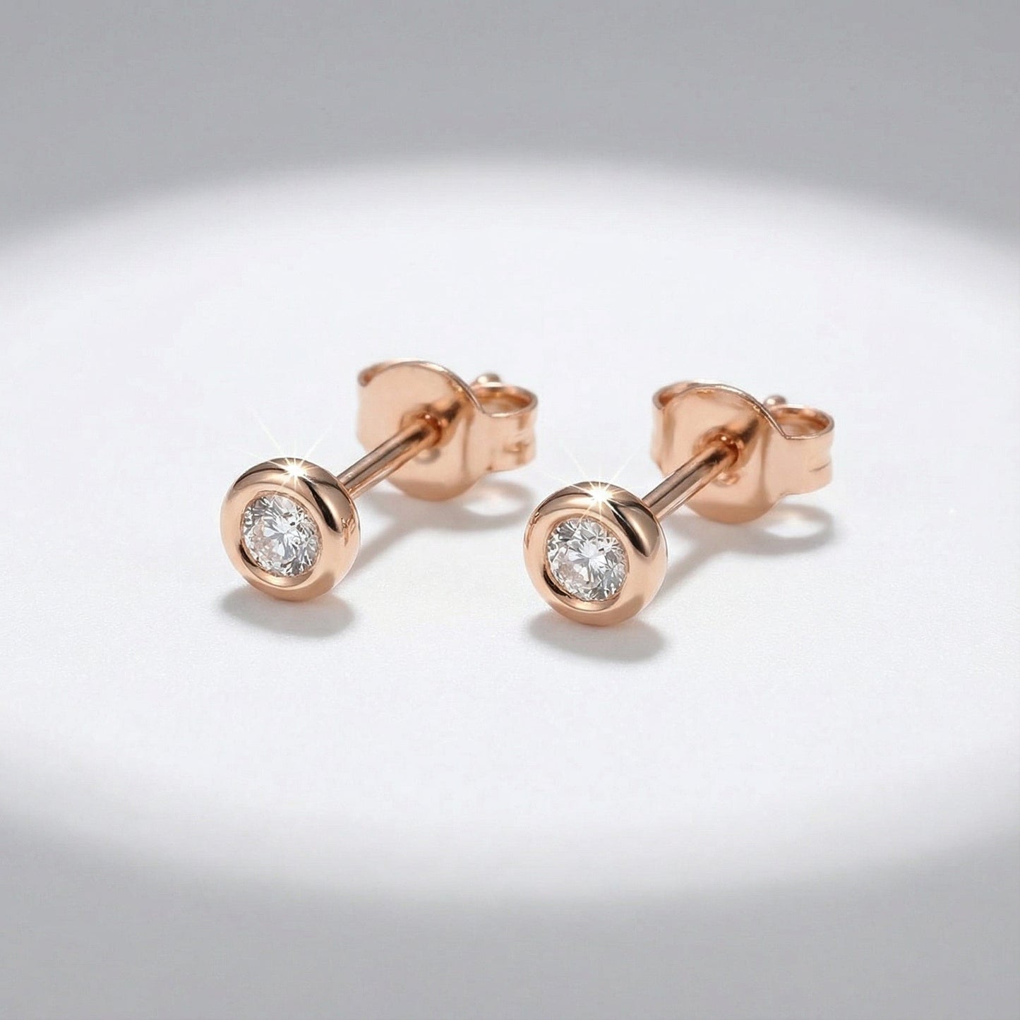 18ct. Rose Gold Diamond Stud Earrings Earrings Stubbs