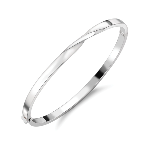 18ct White Gold Ribbon Wrap Bangle Bangle Stubbs