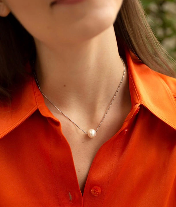 Claudia Bradby Silver white pearl pendant necklace Neckwear Claudia Bradby