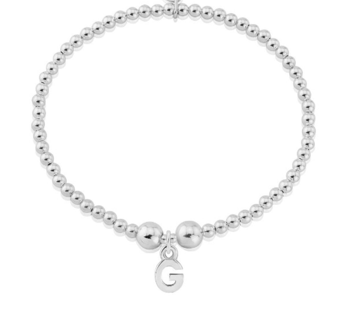 Silver letter G charm bracelet