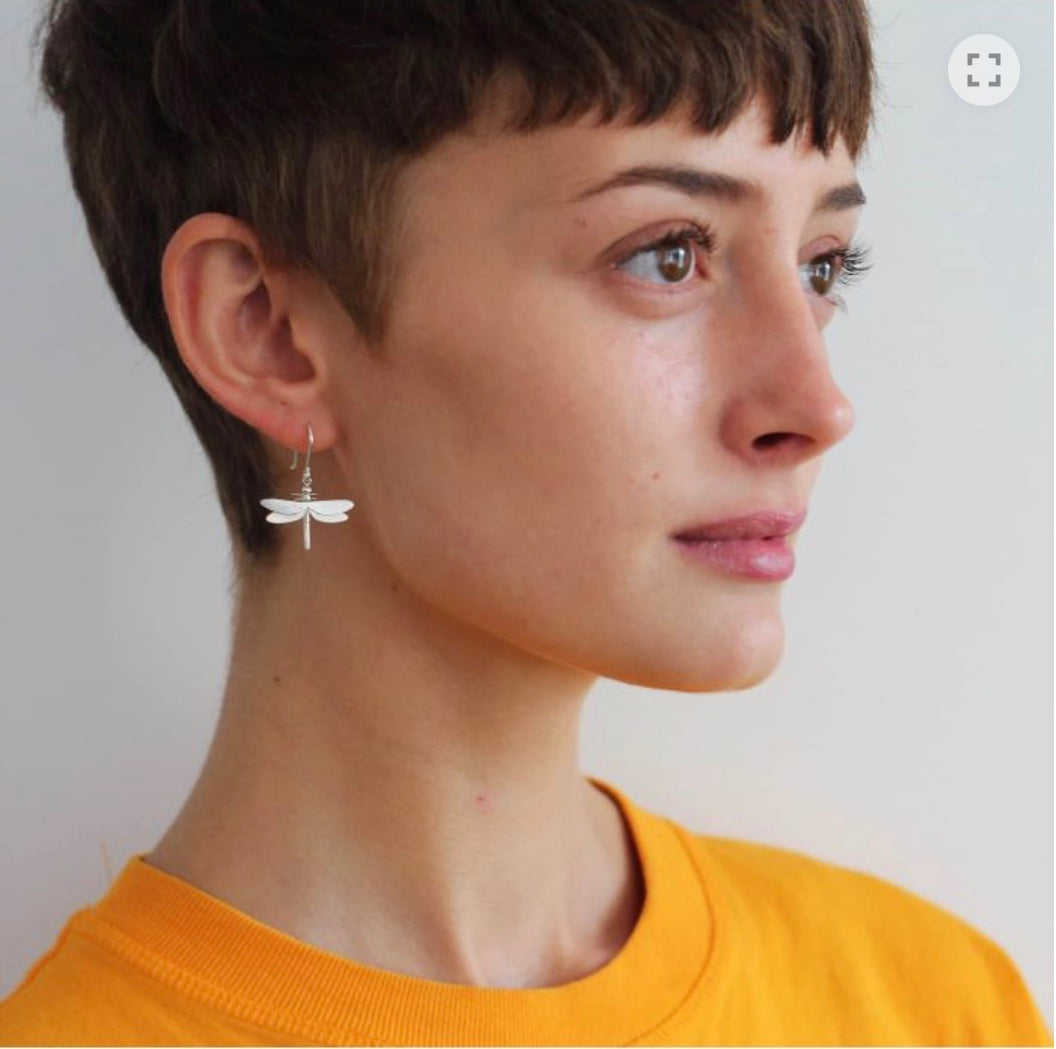 Alex Monroe Silver gold plated dragonfly hook earrings Earrings Alex Monroe