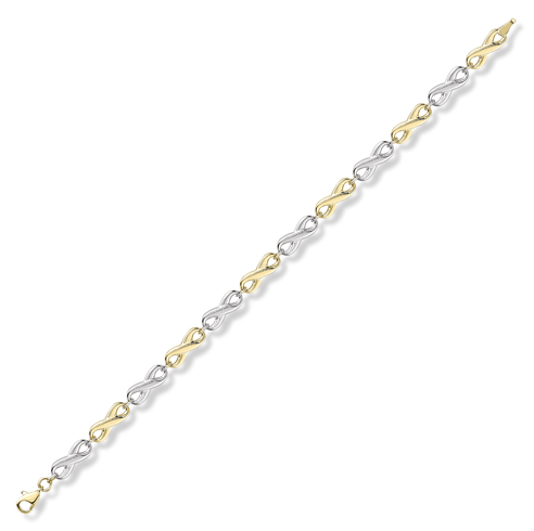 9ct mixed gold fancy infinity link bracelet Bracelet Stubbs