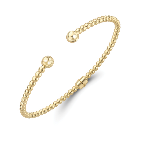 9ct Yellow Gold Beaded Torque Bangle Bangle Stubbs