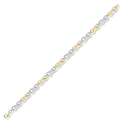 9ct mixed gold fancy infinity link bracelet Bracelet Stubbs