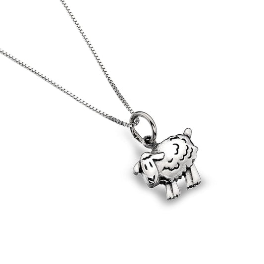A delightful and quirky sheep silver pendant Necklaces Sea Gems Ltd