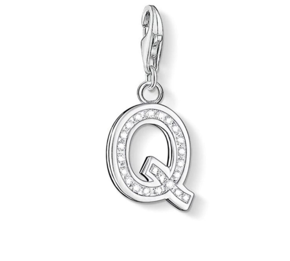Thomas Sabo Silver Q charm with stones 0239