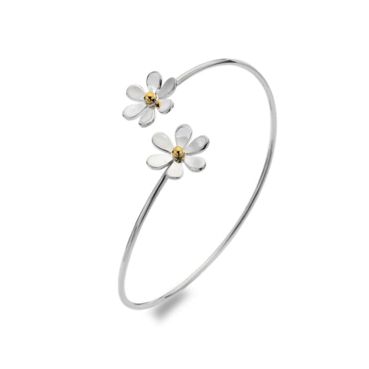 Charming double daisy handcrafted bangle Bangles Sea Gems Ltd