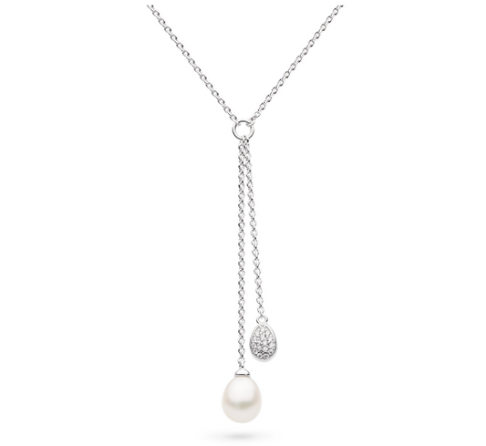 Glisten Pavé & Pearl Lariat Style Coast Pebble Necklace Necklace Kit Heath