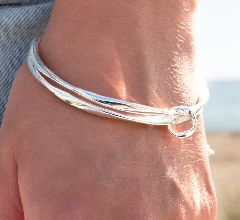 Elegantly intertwined organic bangle Bracelets Sea Gems Ltd