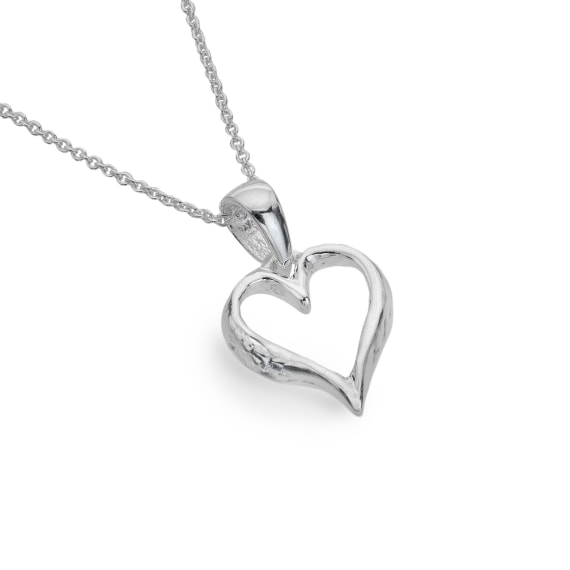Handcrafted natural looking open heart textured pendant Necklaces Sea Gems Ltd