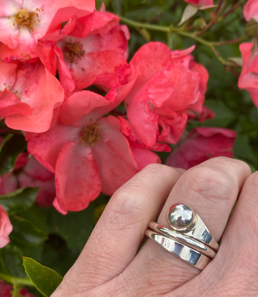 Silver coiled bead ring Ring Tianguis Jackson