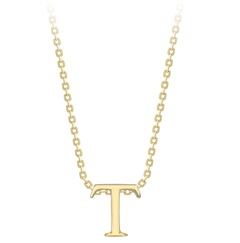 9ct Yellow Gold Initial Pendants A-Z Pendant Stubbs T  