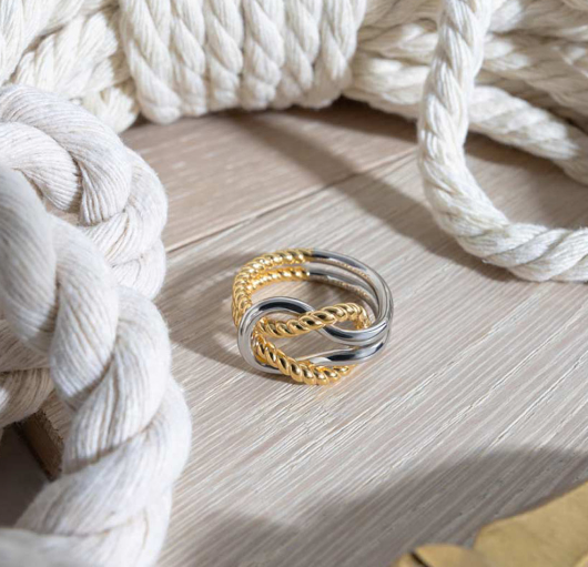 Marina Rope Knot Golden Ring Ring Kit Heath