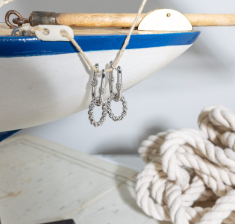 Marina Rope Link Duo Grande Hinged Hoop Earrings Earrings Kit Heath