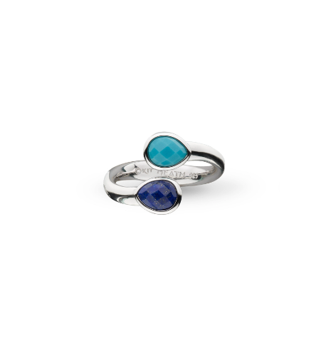 Pebble Azure Gemstone Open Crossover Ring ring Kit Heath