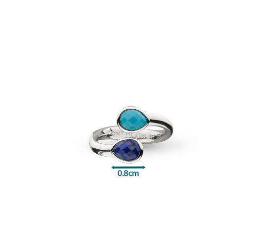 Pebble Azure Gemstone Open Crossover Ring ring Kit Heath