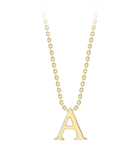 9ct Yellow Gold Initial Pendants A-Z Pendant Stubbs A  