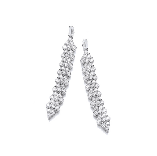 The Glam and Glitz Silver Drop Earrings Earrings Cavendish French