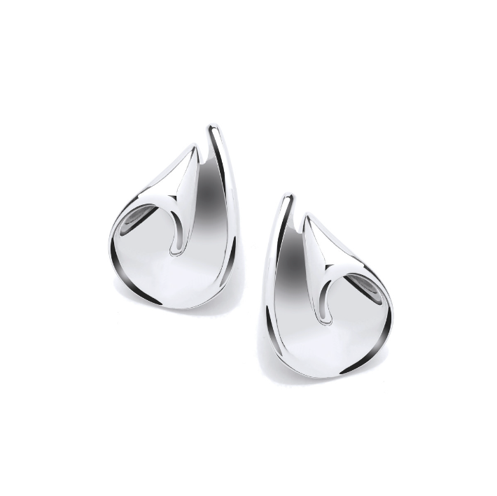 Silver Folding Chocolate Curl Earrings Earrings Cavendish French