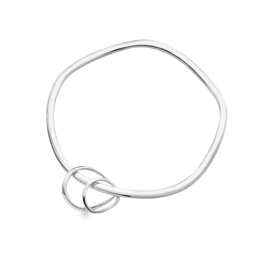 Silver bangle with shaped link charms Bangle Sea Gems Ltd