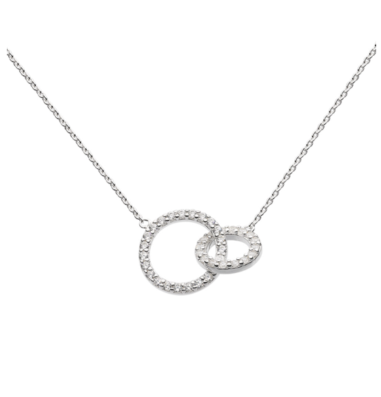 Silver sparkly interlocking circles necklace Necklace DEW