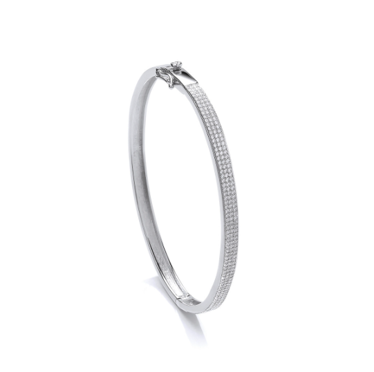 Silver stone set pave bangle Bangle Cavendish French   