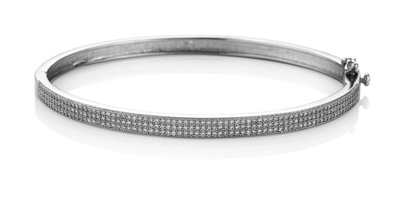 Silver stone set pave bangle Bangle Cavendish French   