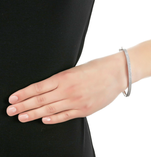 Silver stone set pave bangle Bangle Cavendish French