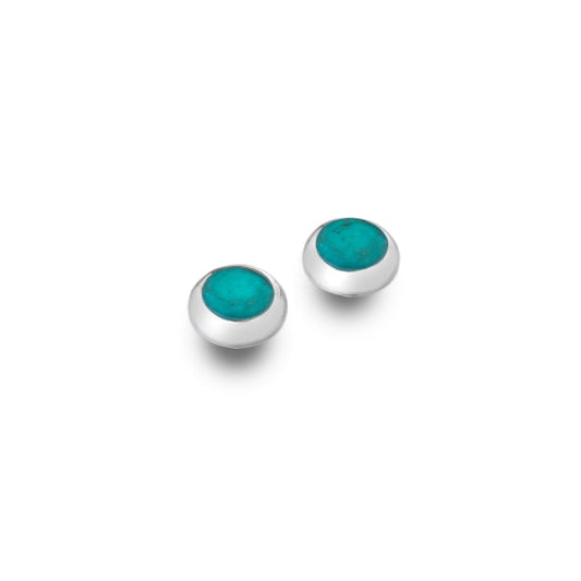 Simplicity Turquoise inlay stud earrings Earrings Sea Gems Ltd