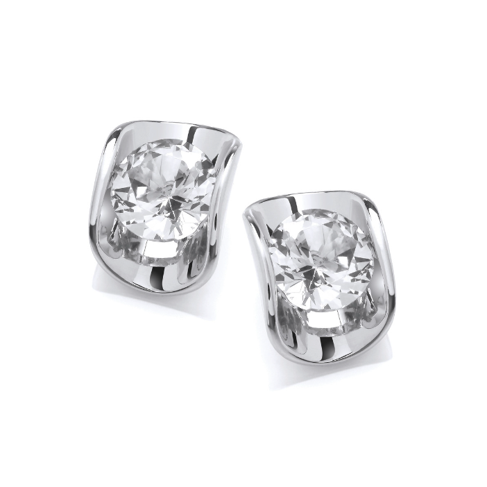 The Modern Curve Cubic Zirconia earrings Earrings Cavendish French
