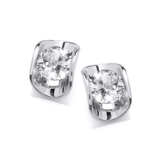 The Modern Curve Cubic Zirconia earrings Earrings Cavendish French