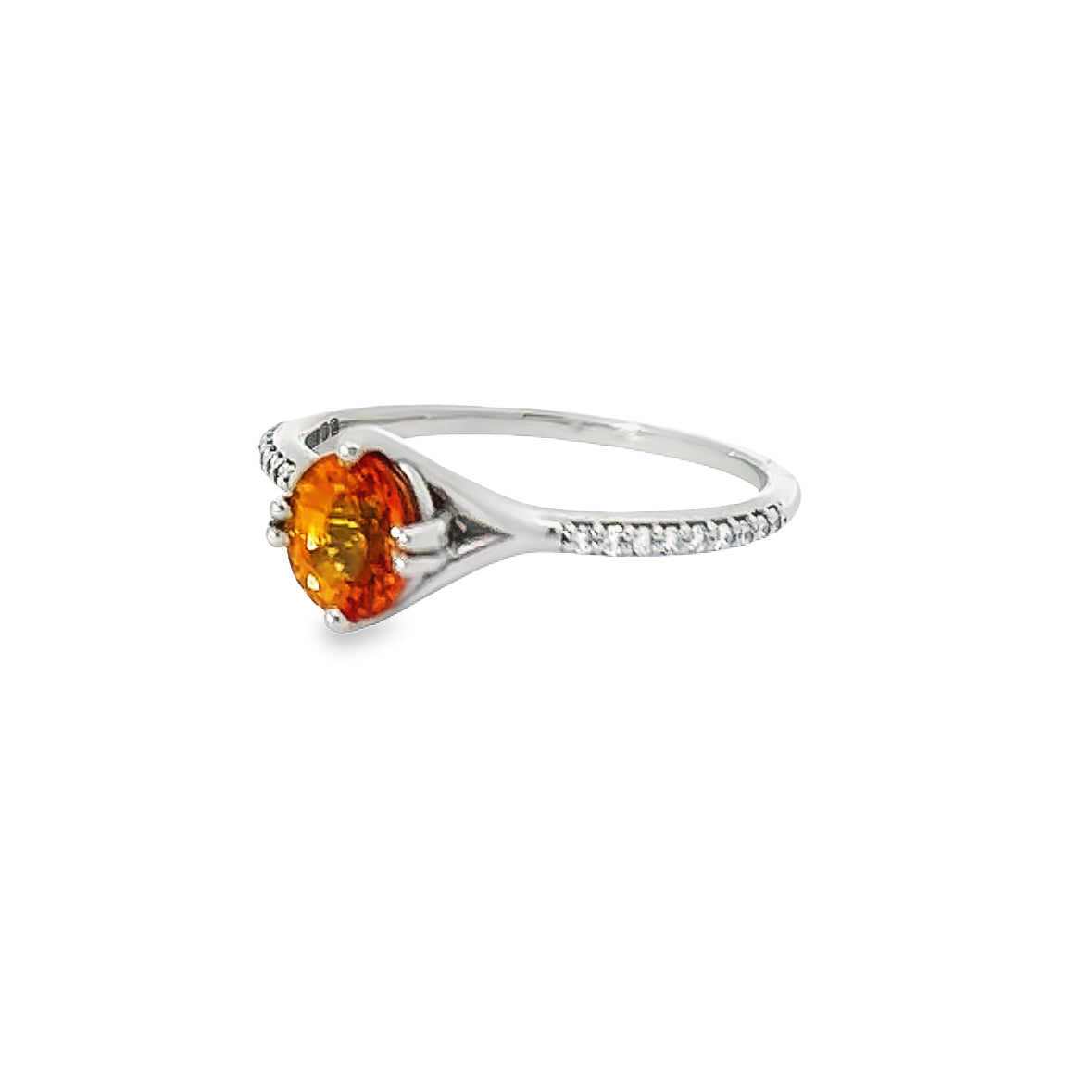 Palladium spessartine garnet diamond ring Ring Stuller