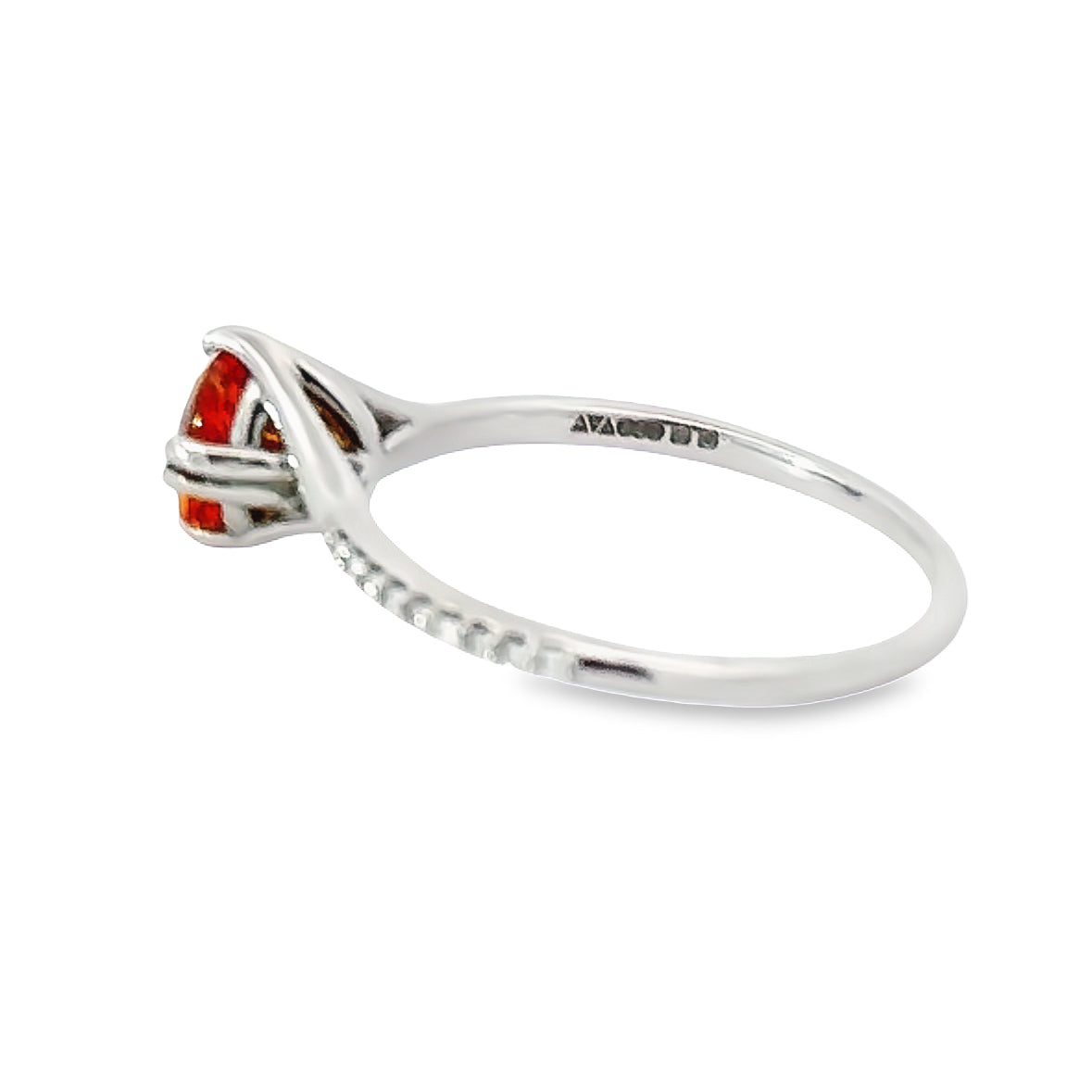 Palladium spessartine garnet diamond ring Ring Stuller