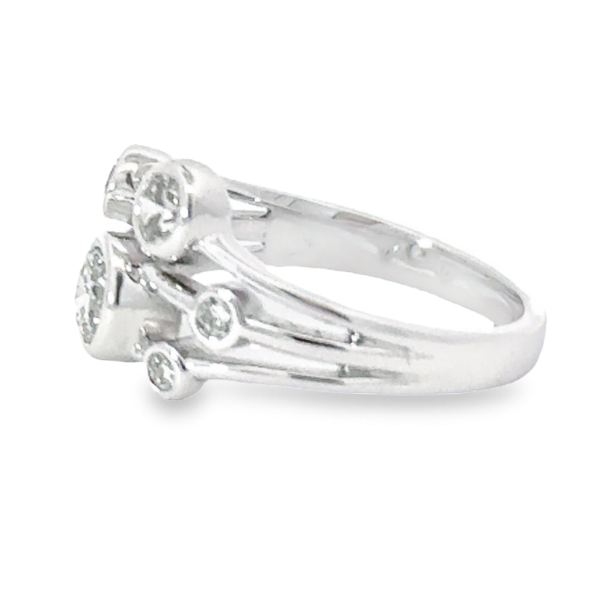 18ct White gold 1.00ct natural diamond bubble ring Ring Domino