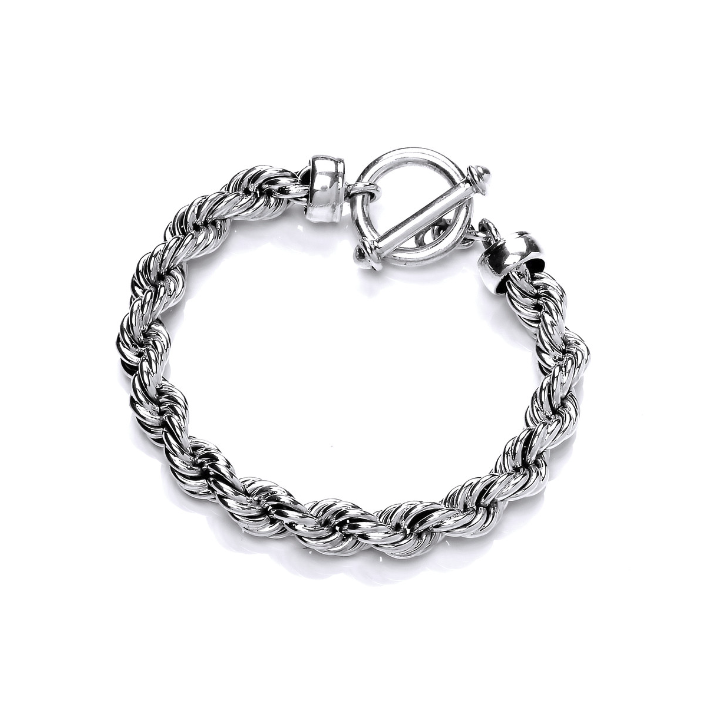 Weighty Sterling Silver Twisted Rope Bracelet Bracelet Cavendish French