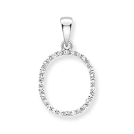 9ct white gold diamond initial pendants A-Z Necklace Stubbs O  