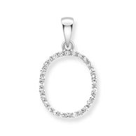 9ct white gold diamond initial pendants A-Z Necklace Stubbs O