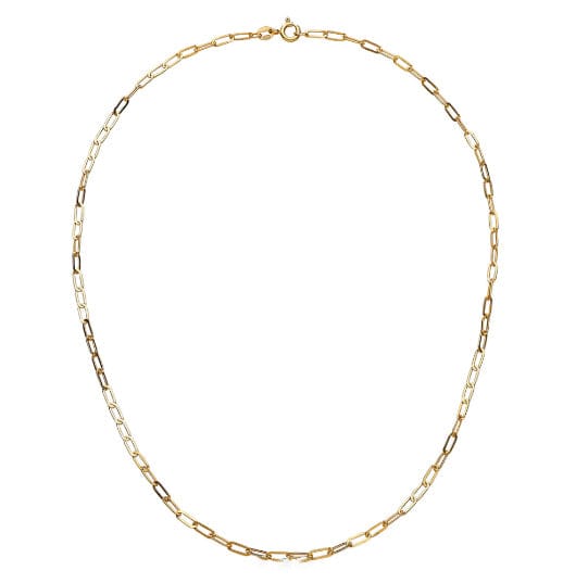 Gold plated silver Paperclip Link Chain Necklace Necklace DEW