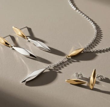 Necklace Golden Glint Two-Tone Lariat-Style Necklace