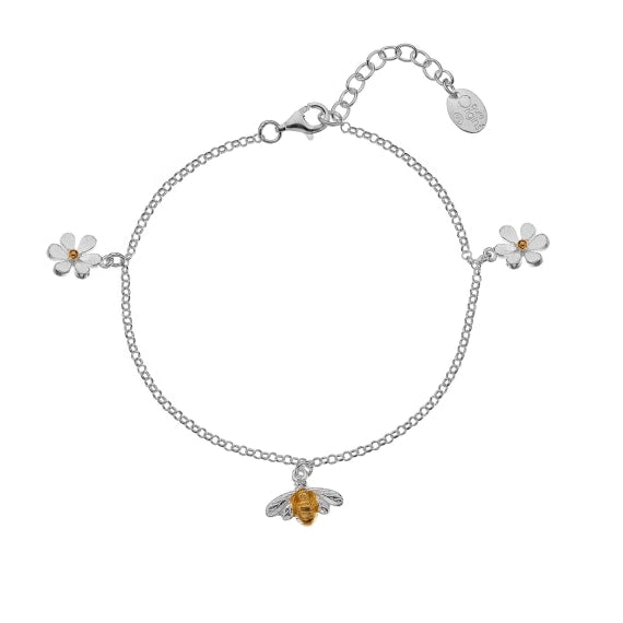 Golden bumblebee and flower bracelet Bracelets Sea Gems Ltd