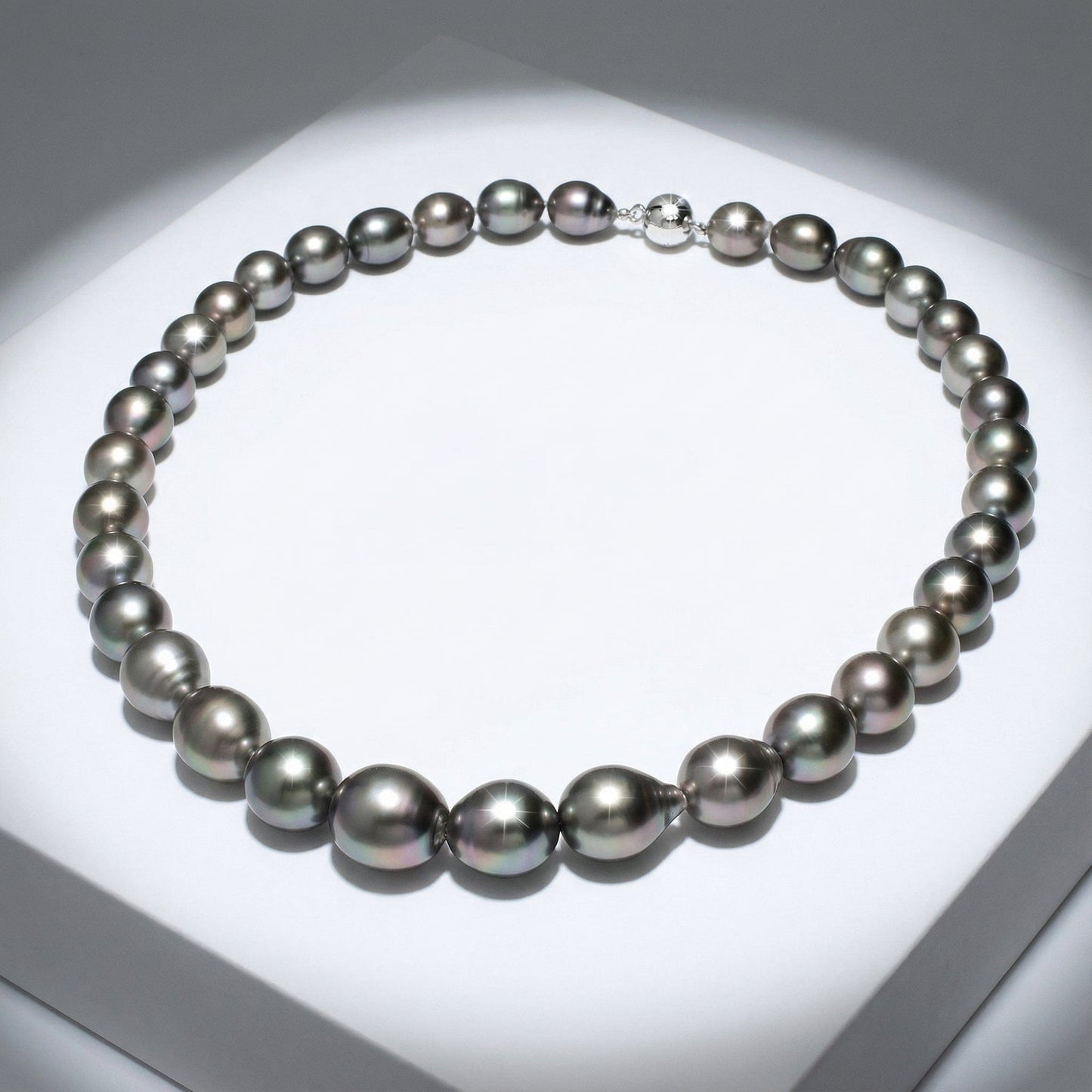 Graduated Tahitian pearl necklace with 18ct Gold & diamond clasp Neckwear Gellner