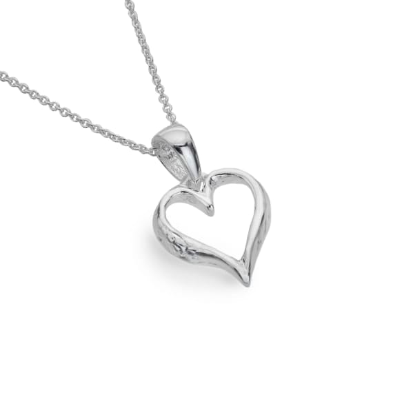 Handcrafted natural looking open heart textured pendant Necklaces Sea Gems Ltd
