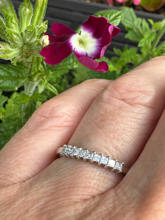 Platinum princess certified diamond half eternity ring Ring Rock Lobster