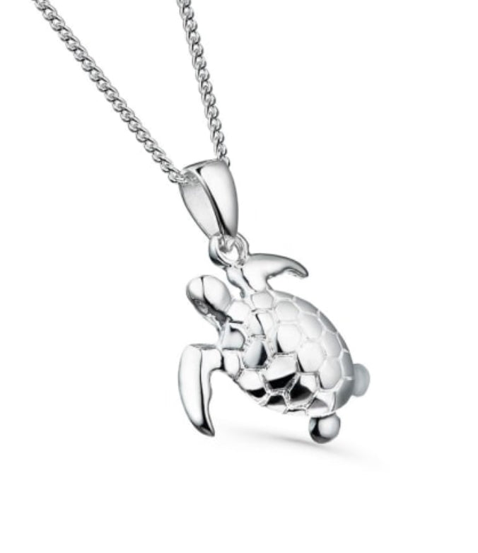 Silver Sea Turtle Necklace Sea Gems Ltd
