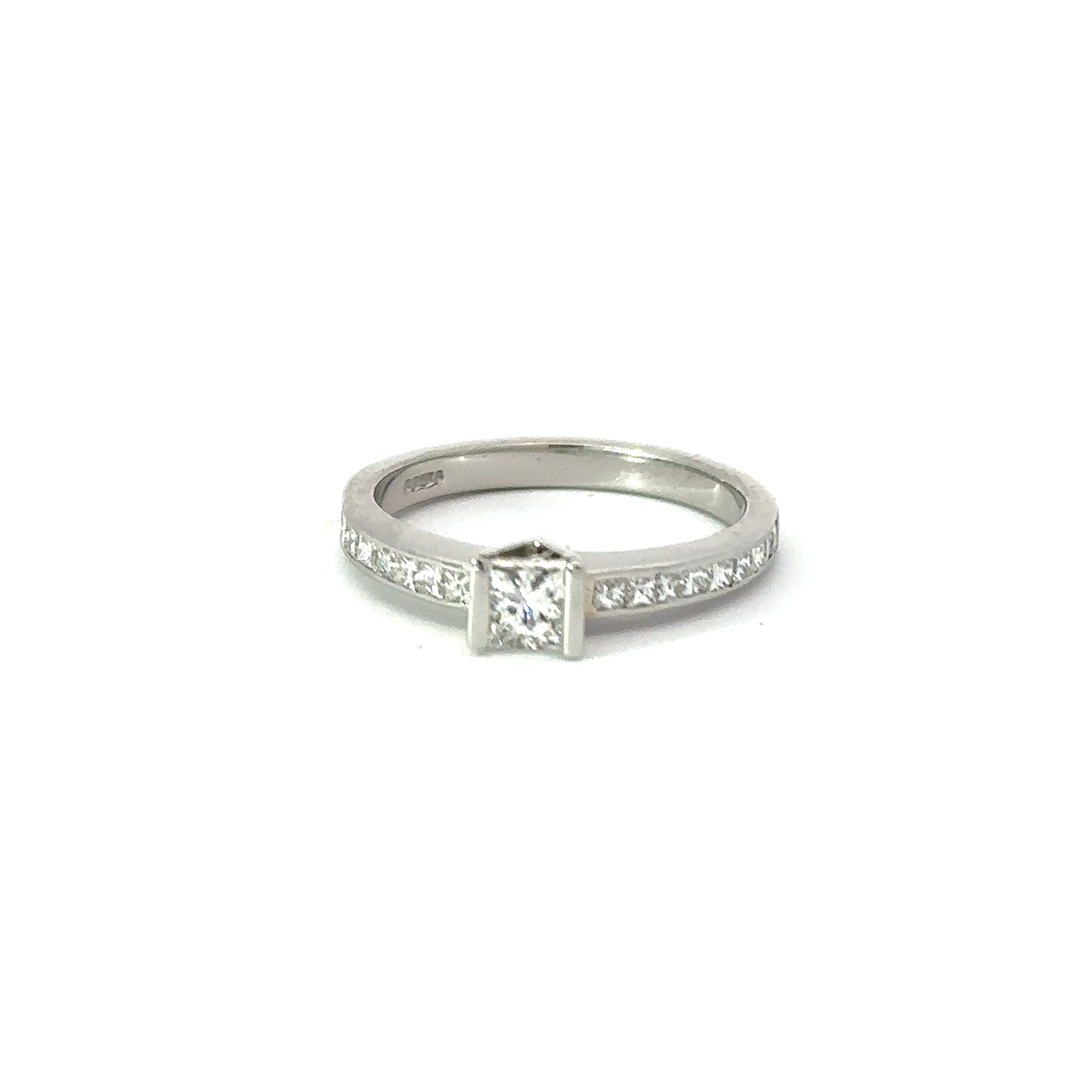 Platinum princess natural diamond ring/set shoulders 0.80ct  FVS Ring Christopher Wharton