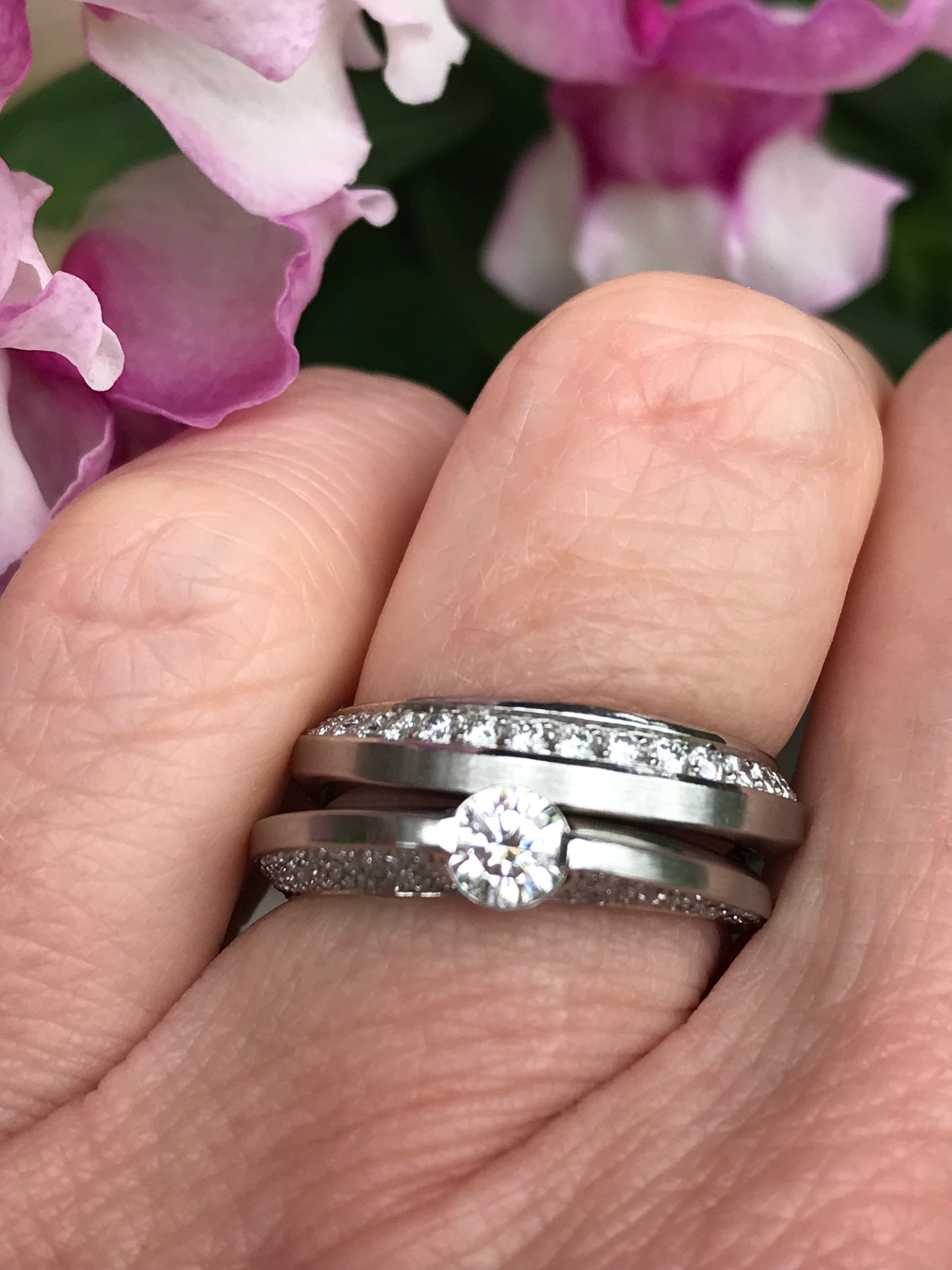 Platinum 0.27ct brilliant cut and pave set natural Diamond ring Ring Henrich & Denzel