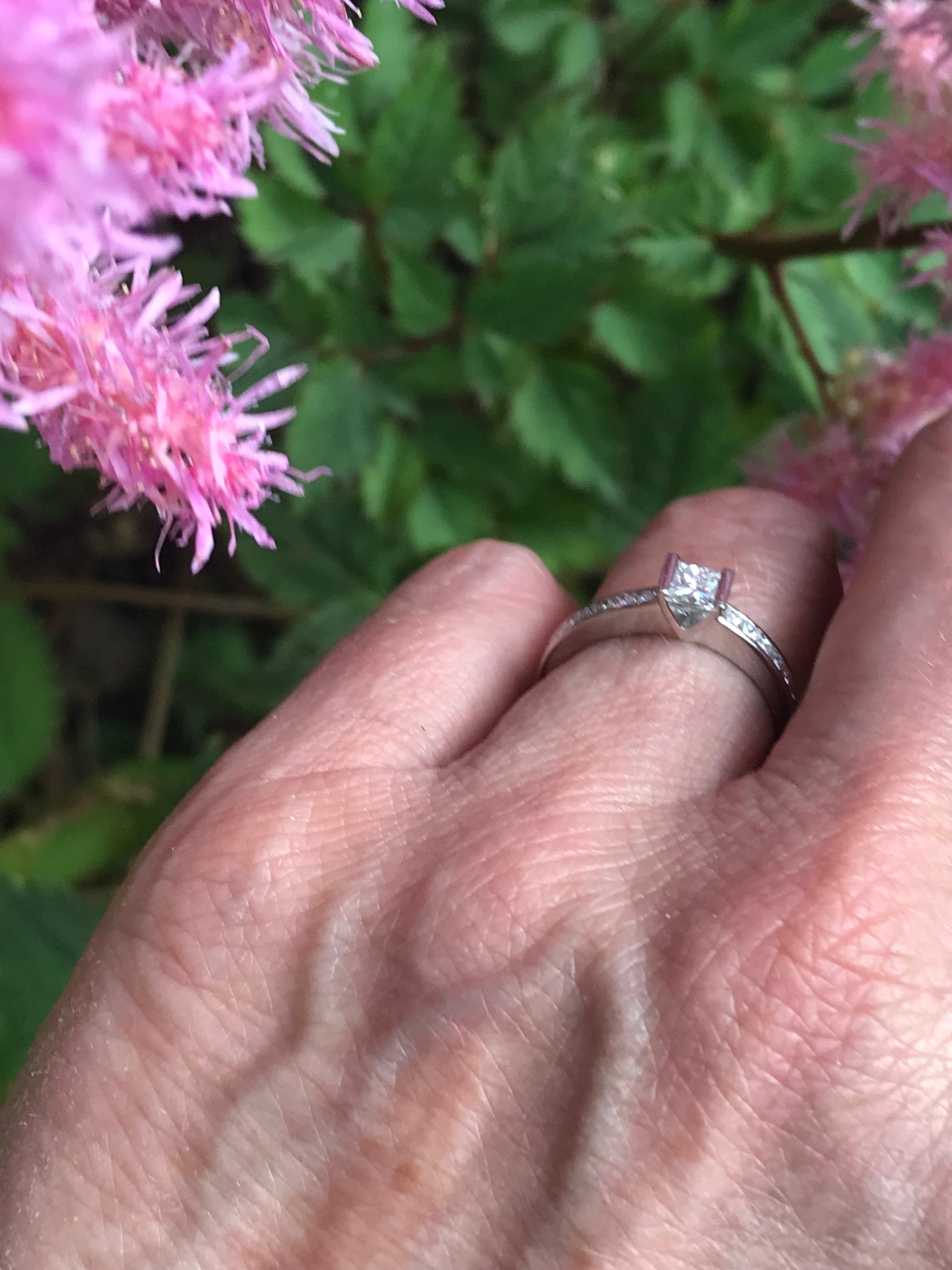 Platinum princess natural diamond ring/set shoulders 0.80ct  FVS Ring Christopher Wharton