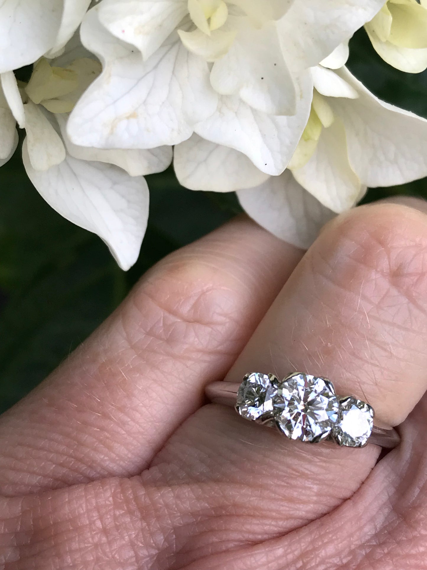 Platinum 1.21 ct certified natural diamond trilogy ring Ring Christopher Wharton