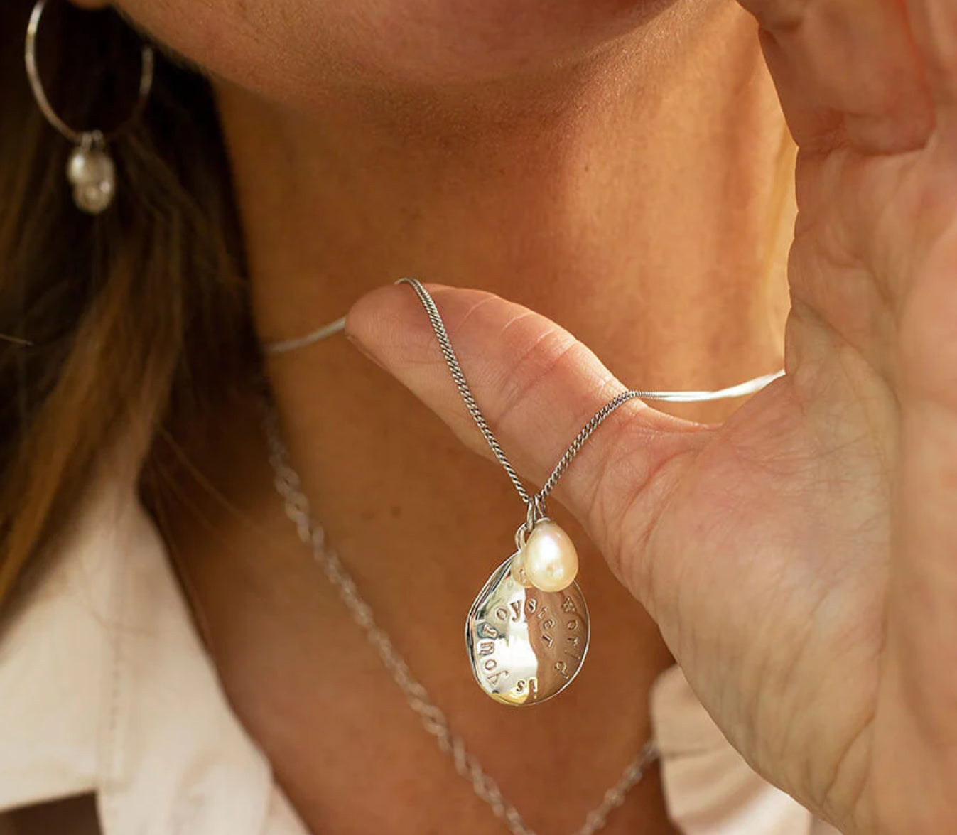 Claudia Bradby Silver pearl the world is your oyster pendant Neckwear Claudia Bradby