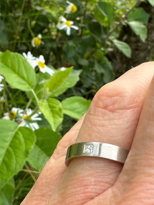 Platinum Princess Diamond wedding band Ring Henrich & Denzel